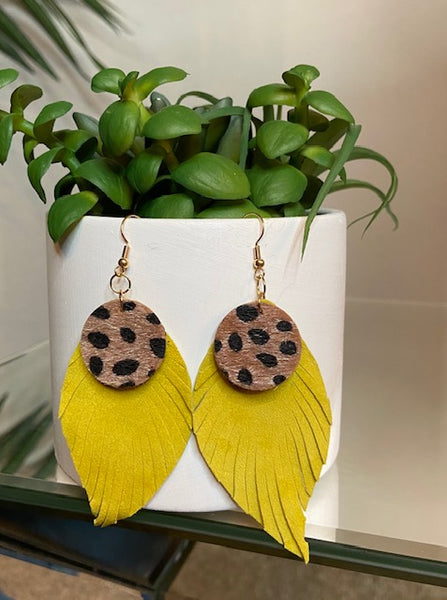 Spotted Feather Earrings