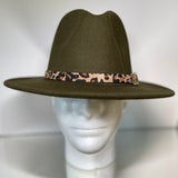 Olive Leopard Fedora